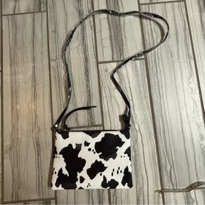 Stylish Black and White Cow Print Crossbody Bag